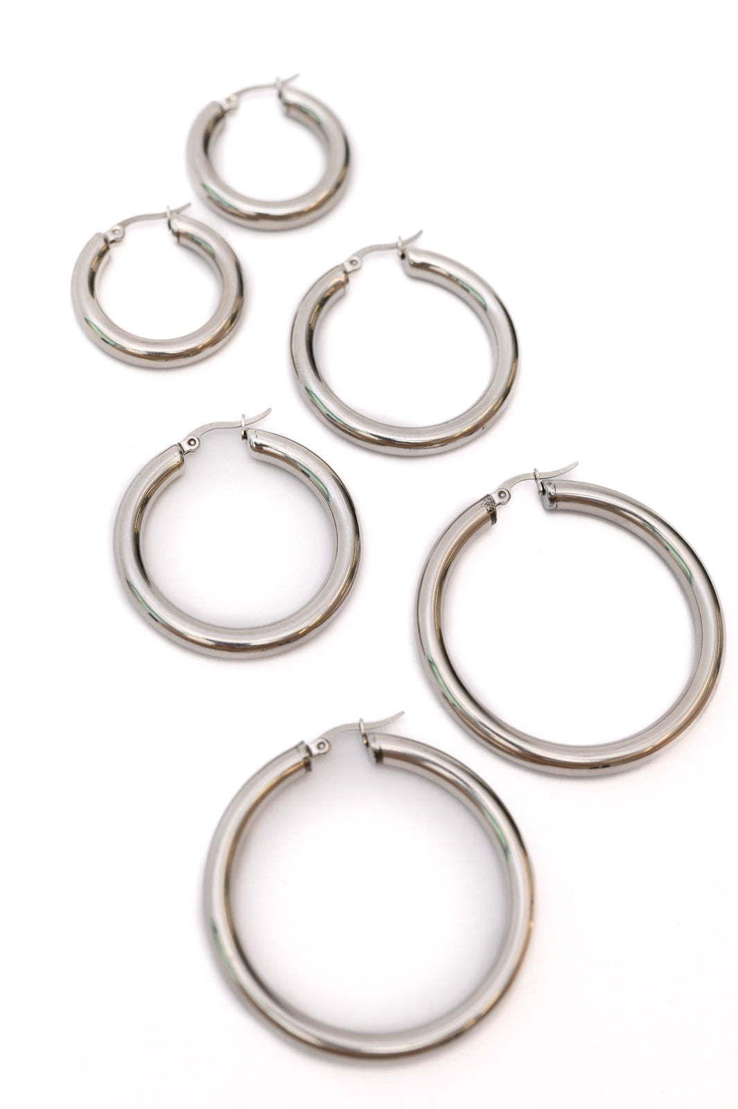 Ave- Day to Day Hoop Earrings Set in Silver