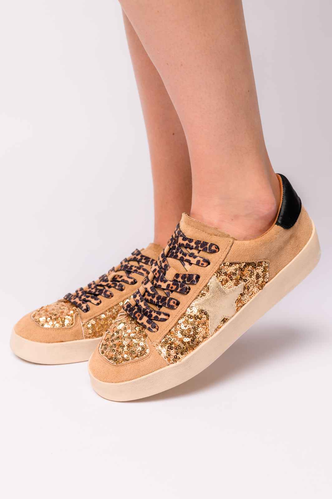 Corkys- Another Round Sneakers in Gold Sequins