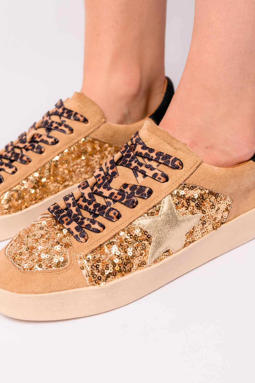 Corkys- Another Round Sneakers in Gold Sequins