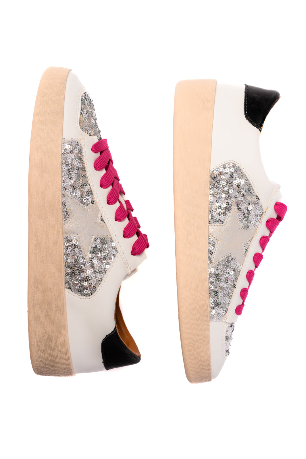 Corkys- Another Round Sneakers in Silver Sequins