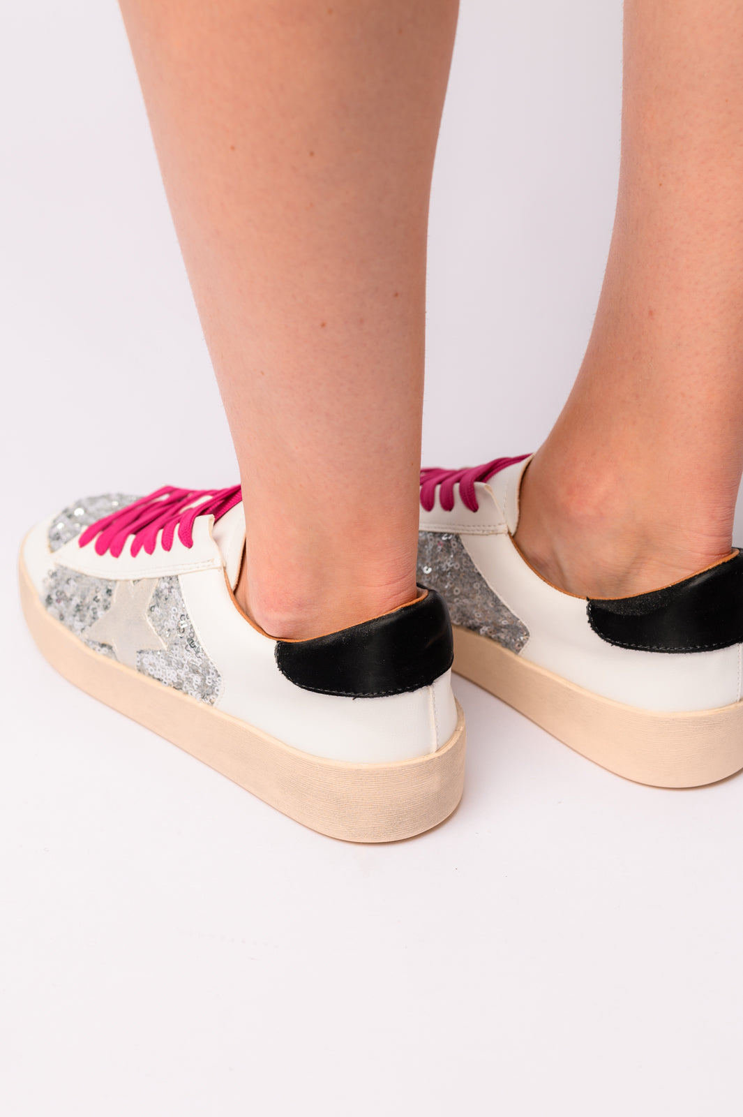 Corkys- Another Round Sneakers in Silver Sequins