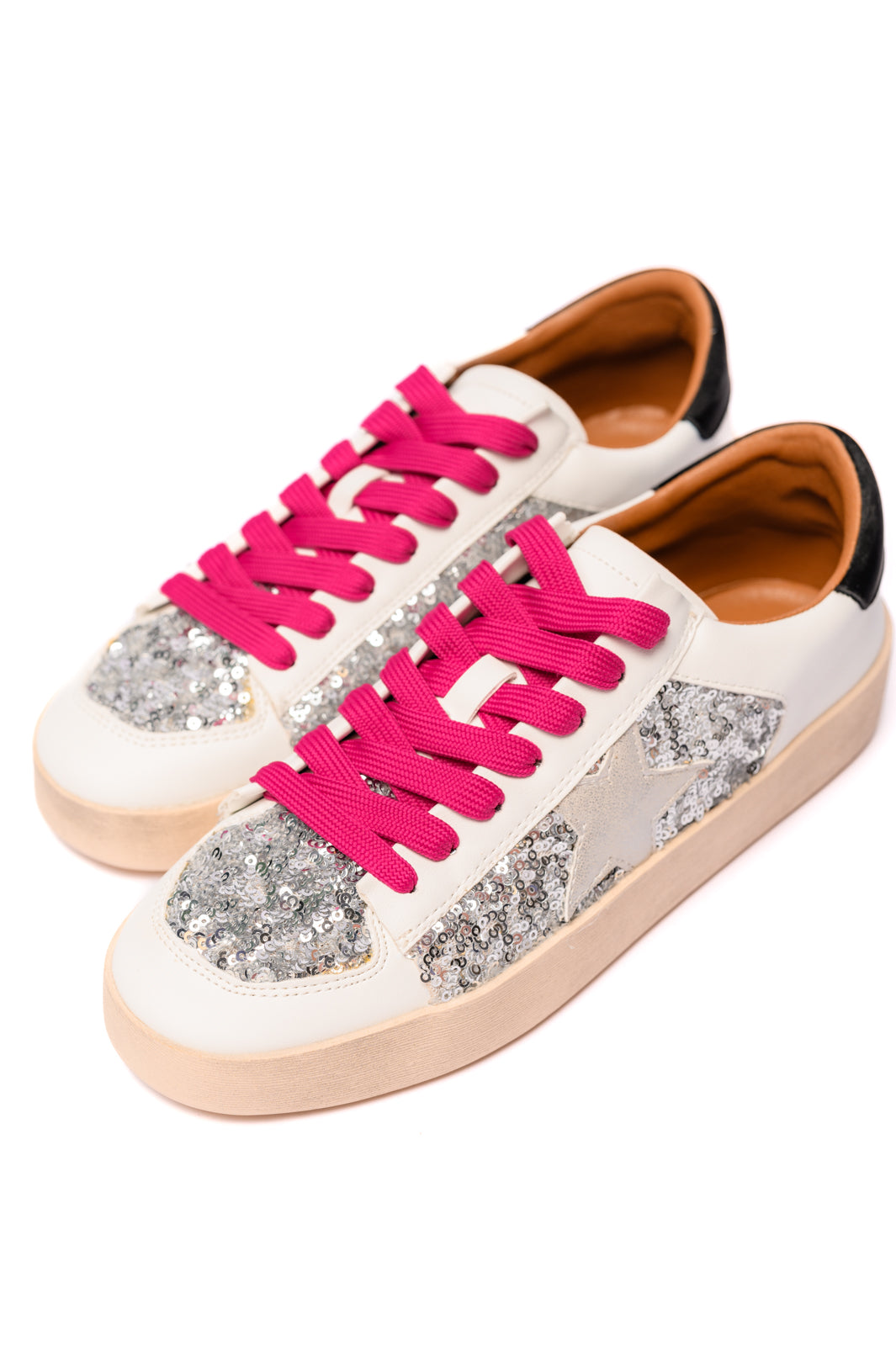 Corkys- Another Round Sneakers in Silver Sequins