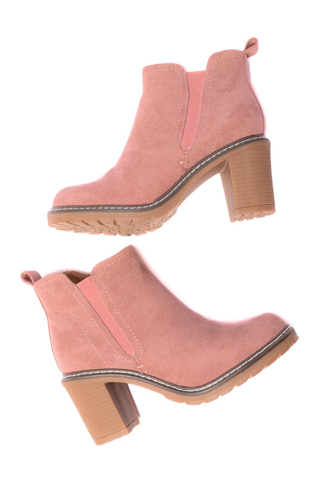 Corkys-  Bite Me Bootie in Blush Faux Suede