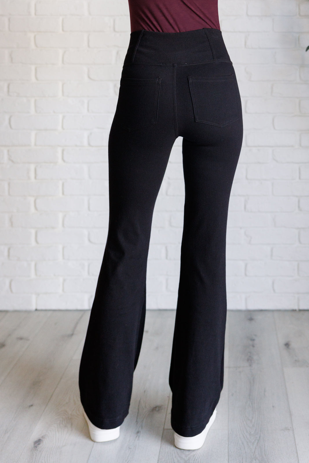 Rae Mode-Flared Crossover Waist Pant in Black