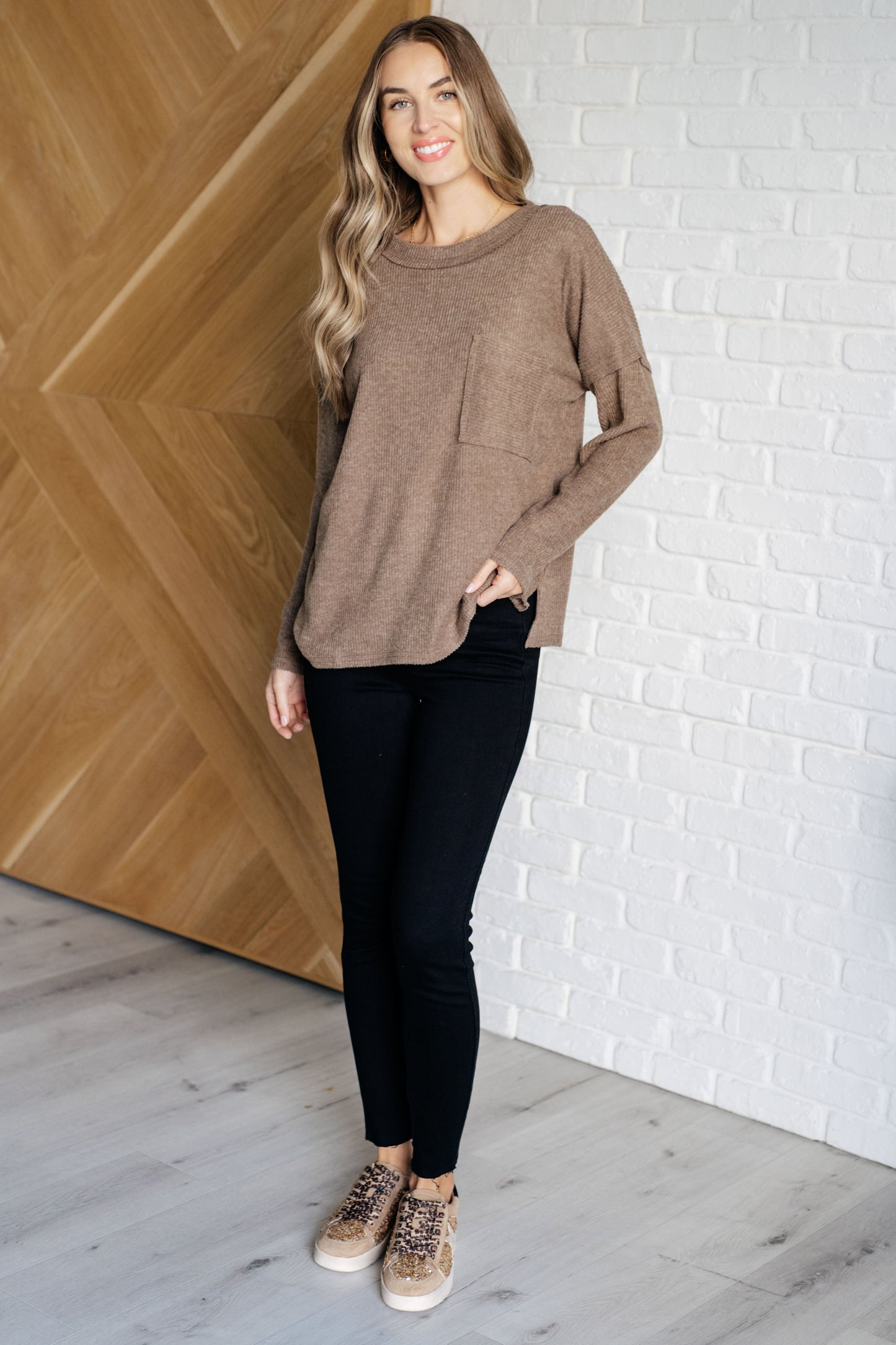 Zenana-Casual Tuesday Ribbed Knit Sweater in Mocha