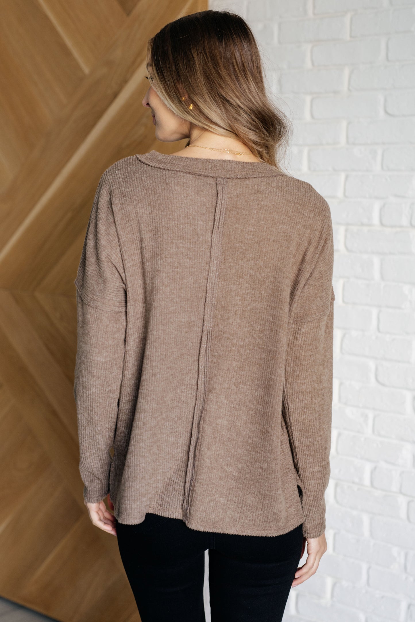 Zenana-Casual Tuesday Ribbed Knit Sweater in Mocha