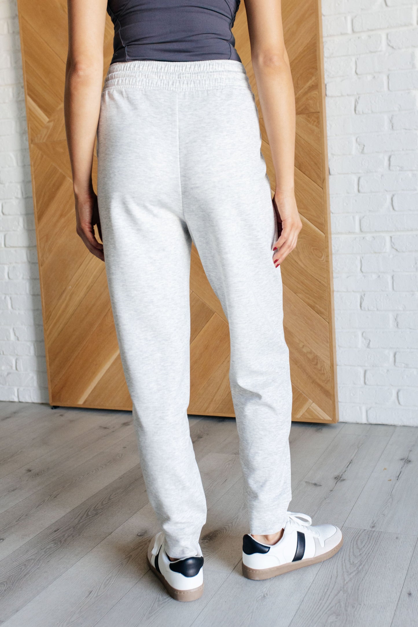 Zenana-Center Seam Scuba Joggers in Heather Grey