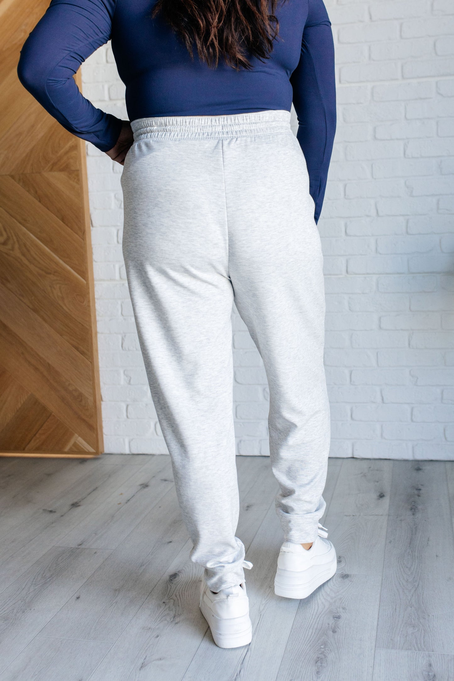 Zenana-Center Seam Scuba Joggers in Heather Grey