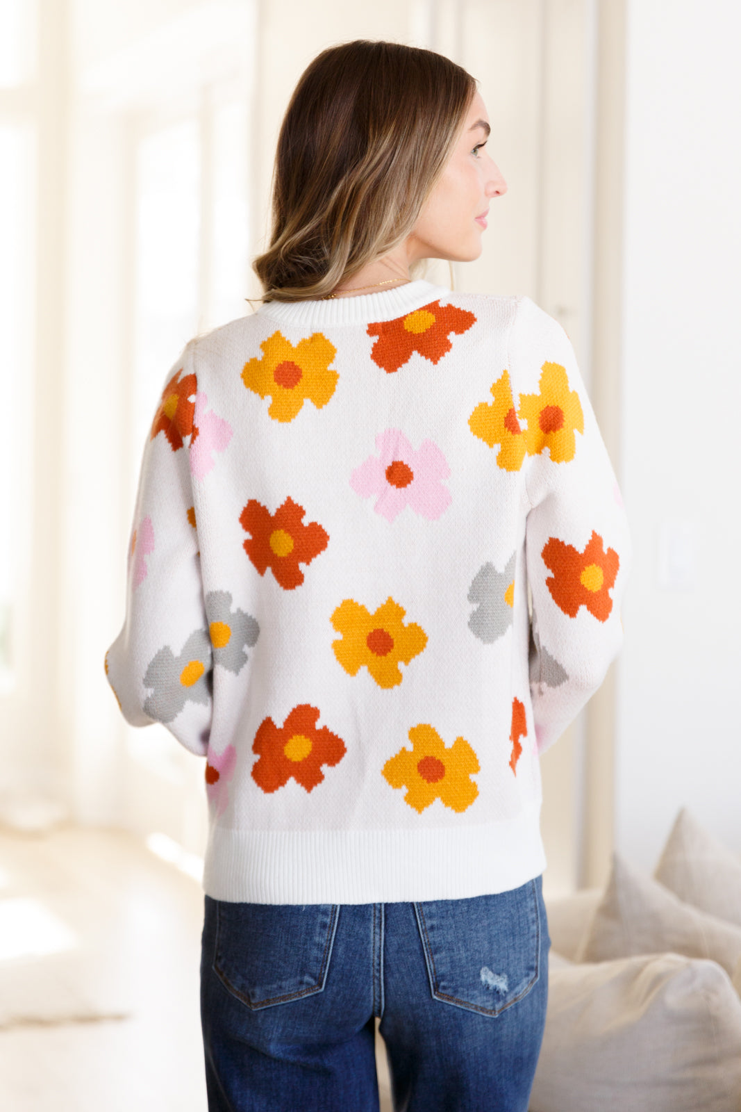 One Eleven North-Falling Flowers Floral Sweater