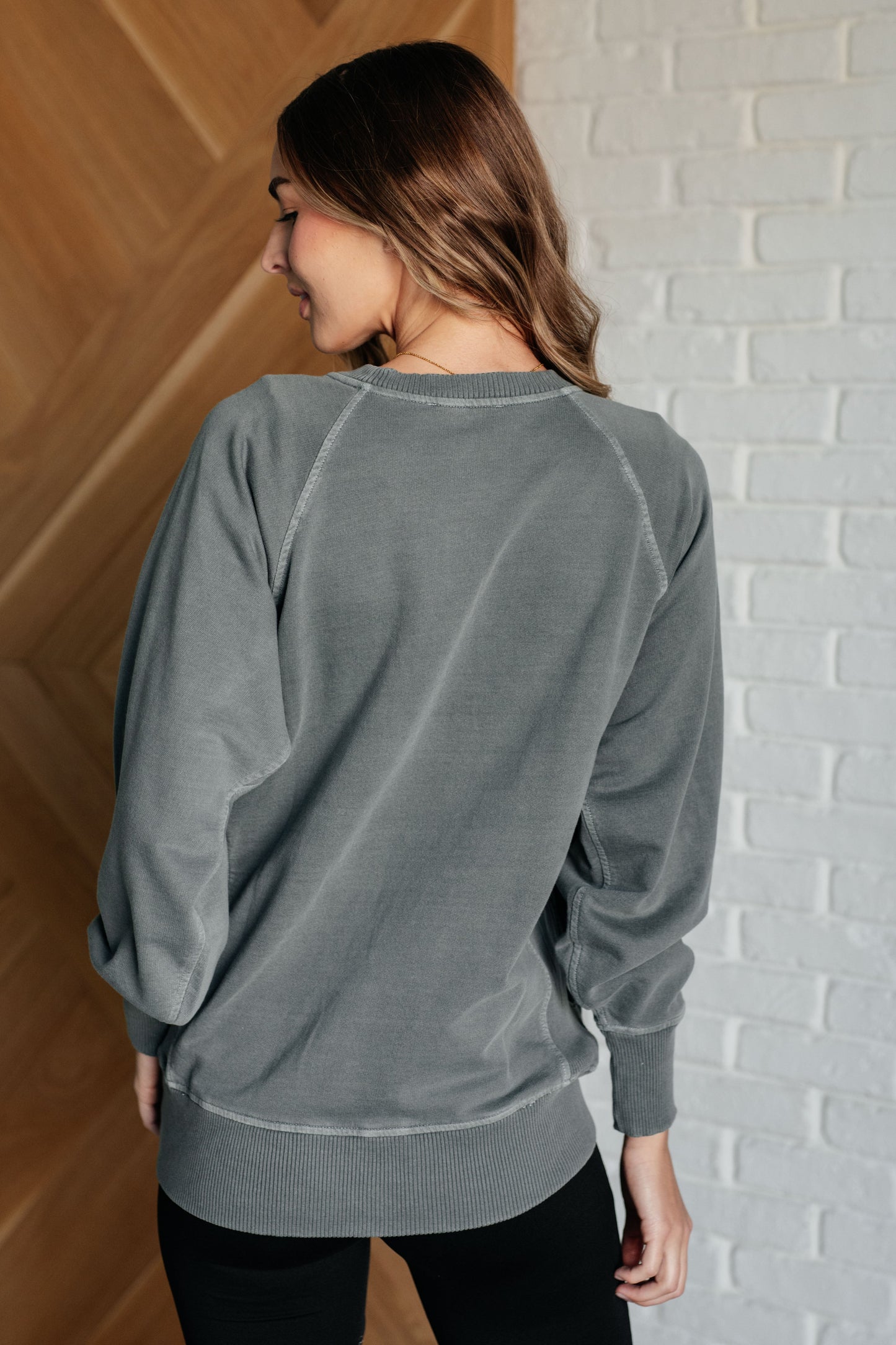 Zenana-Hands Down Favorite Sweatshirt in Ash Jade