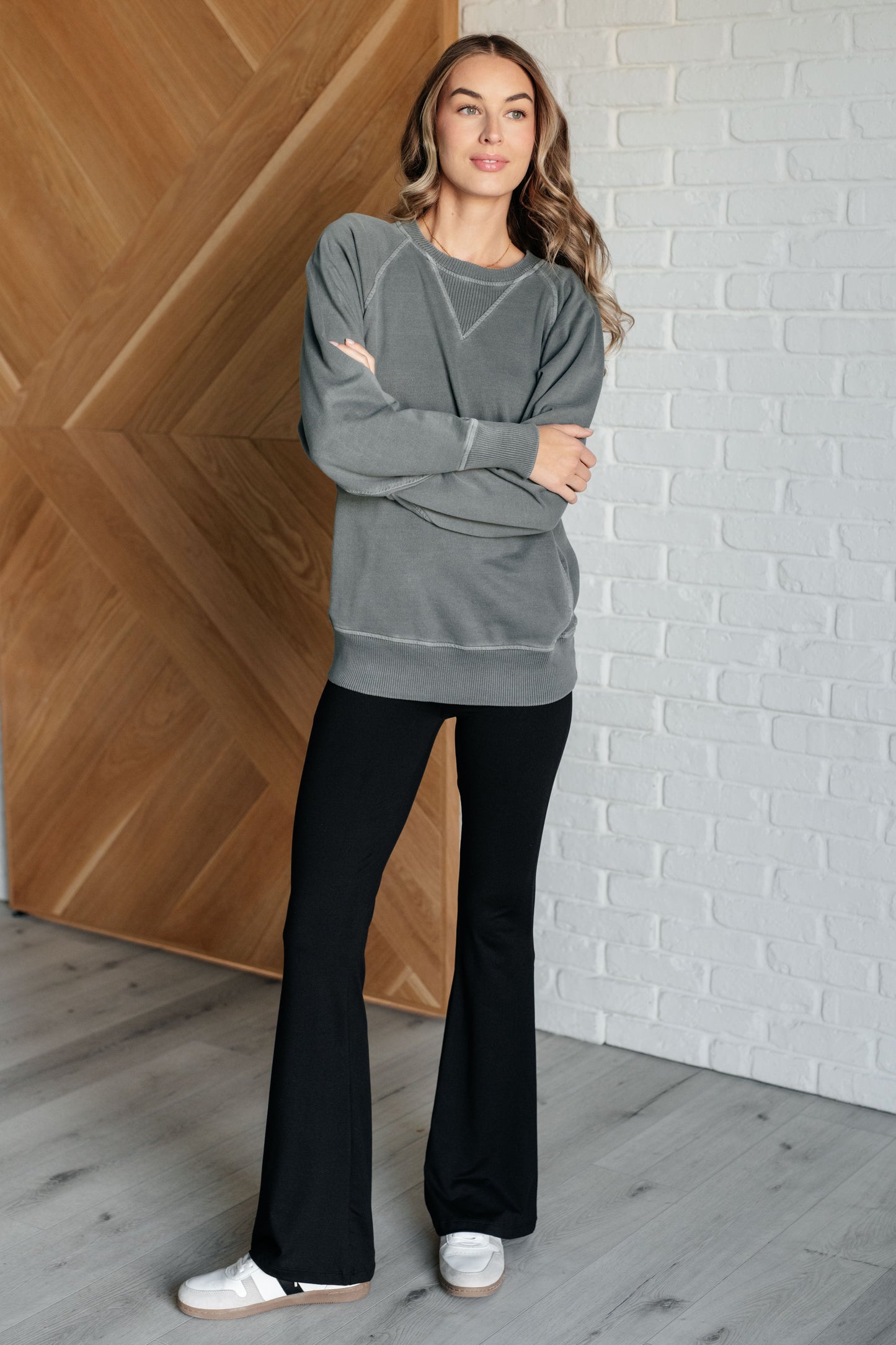 Zenana-Hands Down Favorite Sweatshirt in Ash Jade