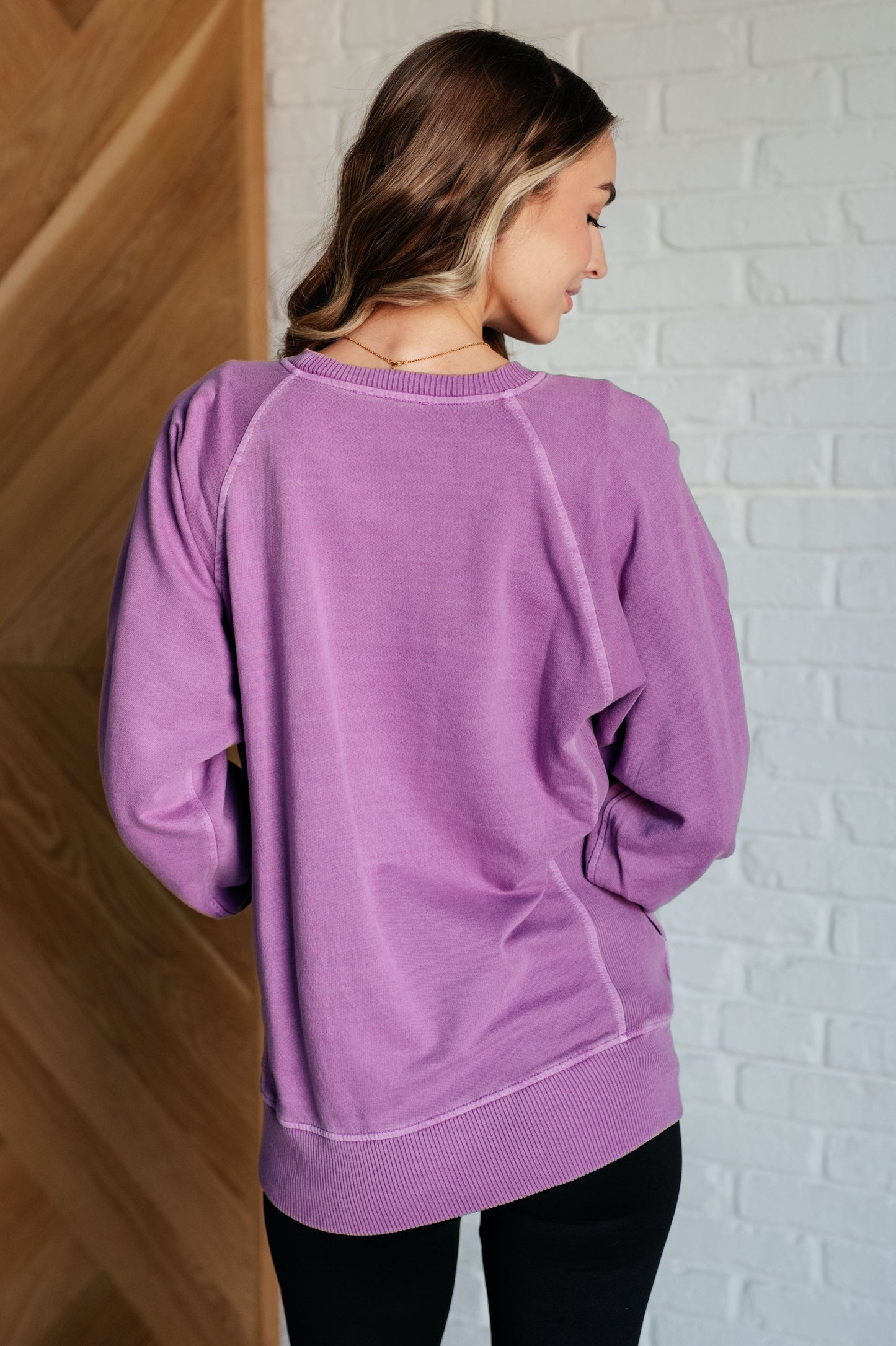 Zenana-Hands Down Favorite Sweatshirt in Light Plum