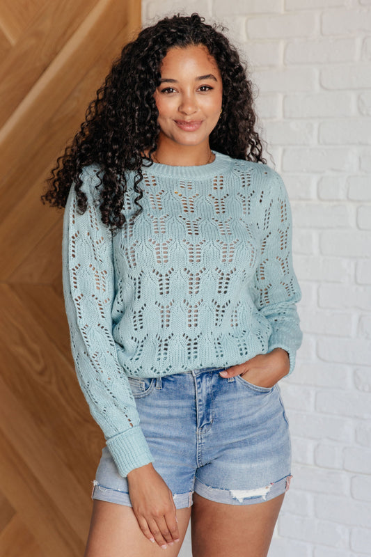 One Eleven-Hole In One Sheer Pointelle Knit Sweater