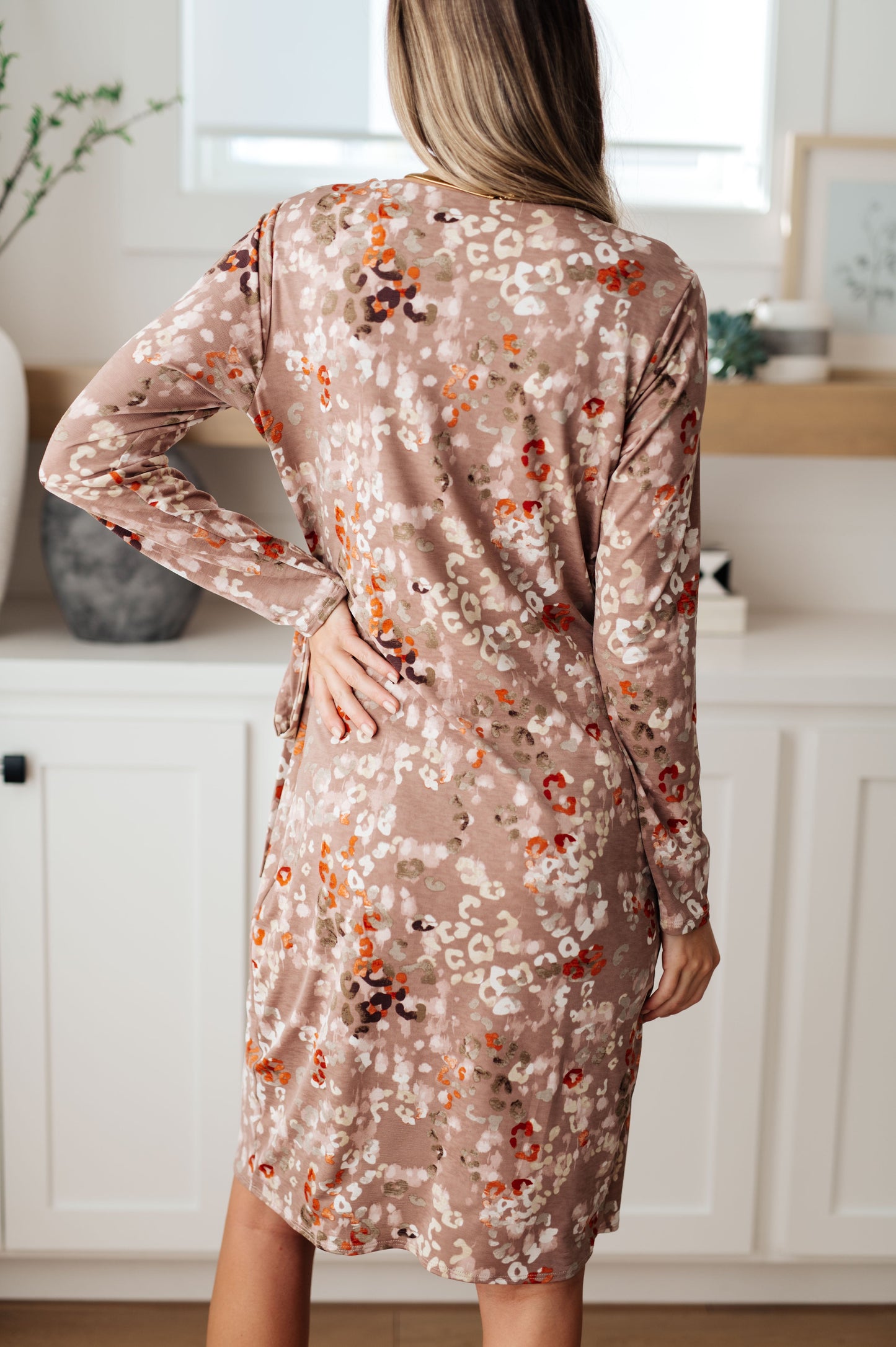 Sew In Love-Honey Do I Ever Faux Wrap Dress in Taupe