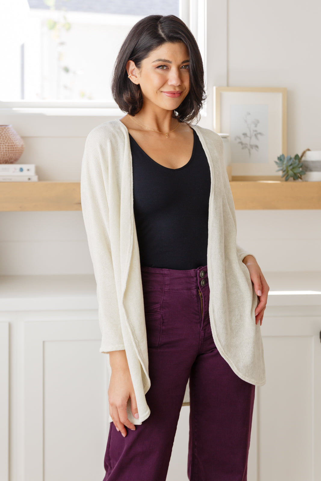 Heimish-How's It Going Open Front Cardigan