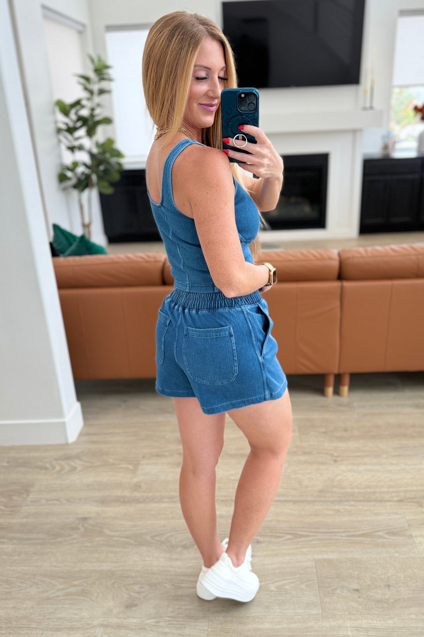 Rae Mode- City Siren Skort in Light Denim