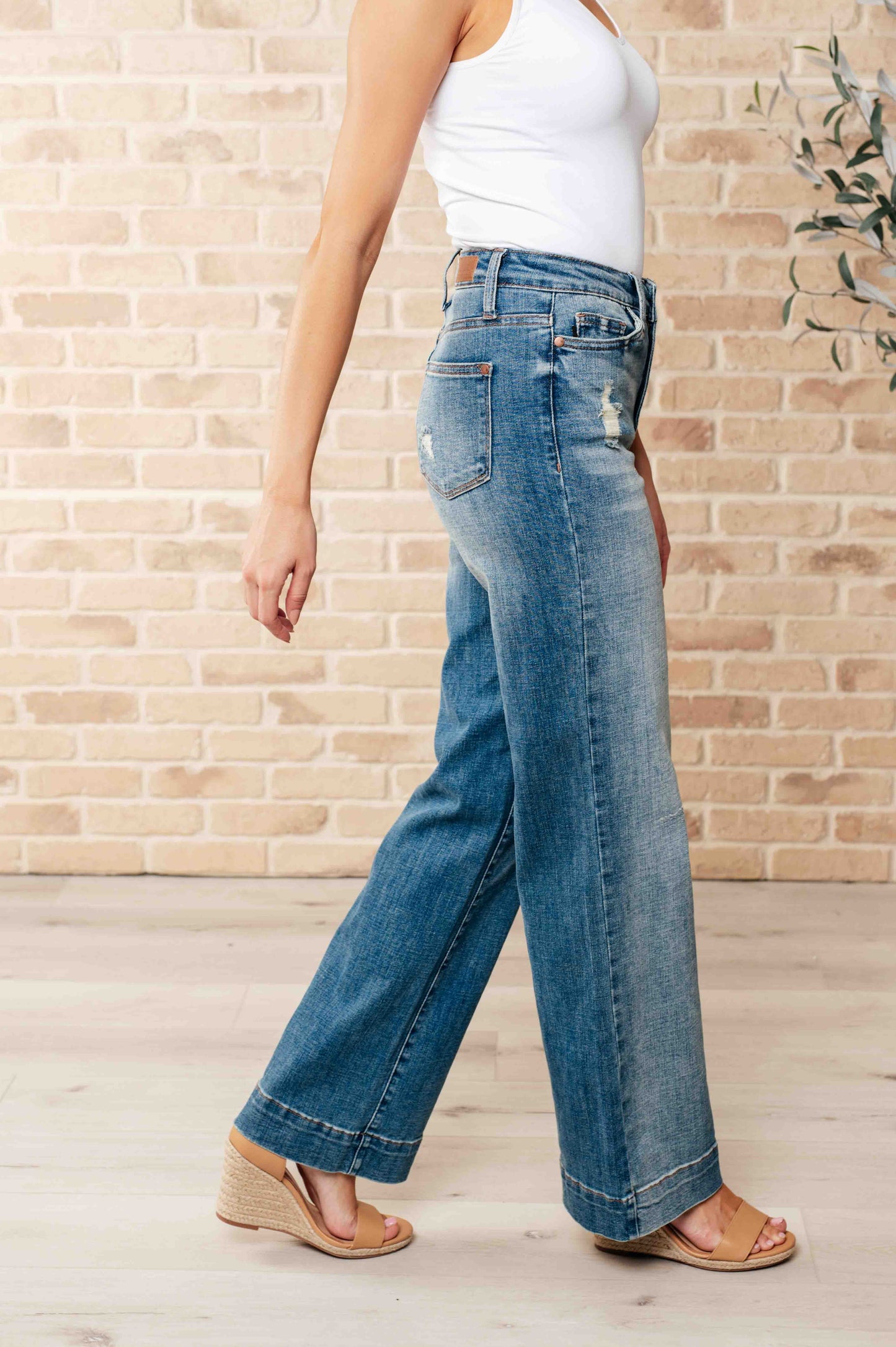 Judy Blue-Katrina High Waist Distressed Denim Trousers