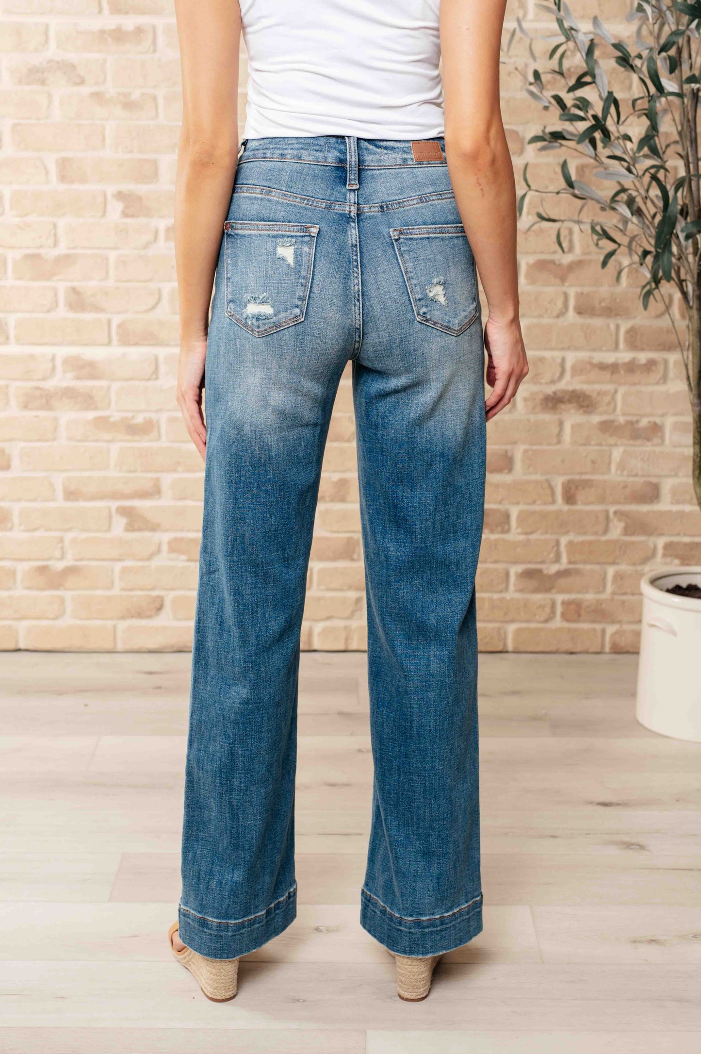 Judy Blue-Katrina High Waist Distressed Denim Trousers