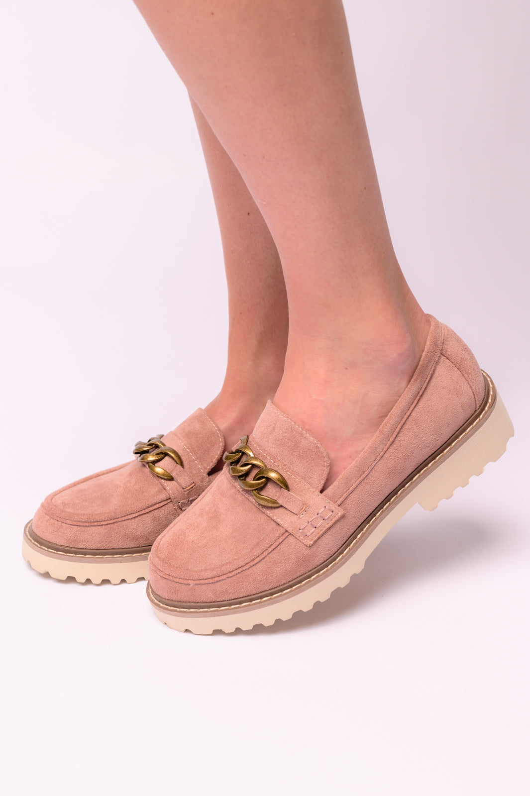 Corkys- Literally Loafers in Blush Faux Suede