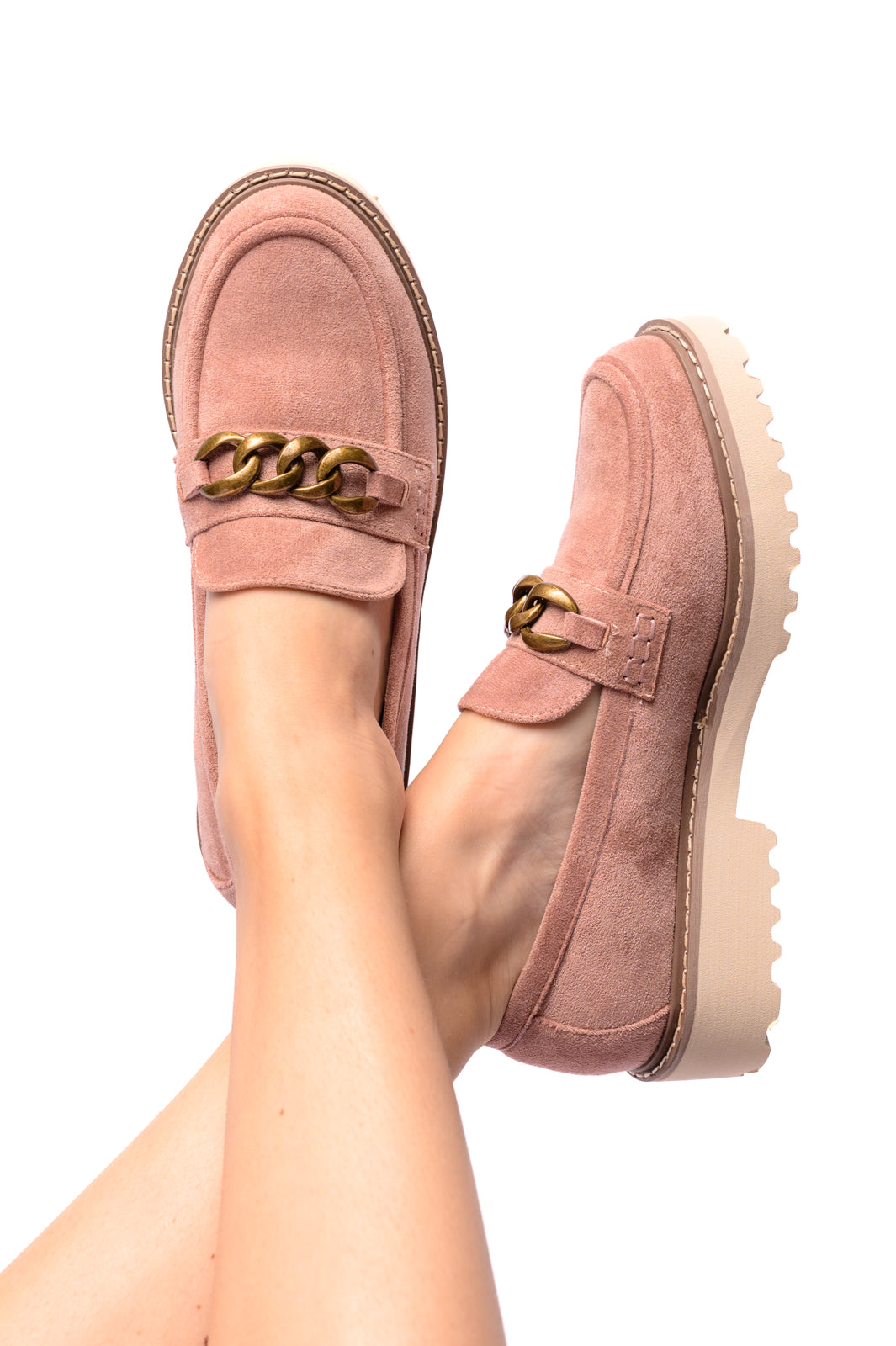 Corkys- Literally Loafers in Blush Faux Suede