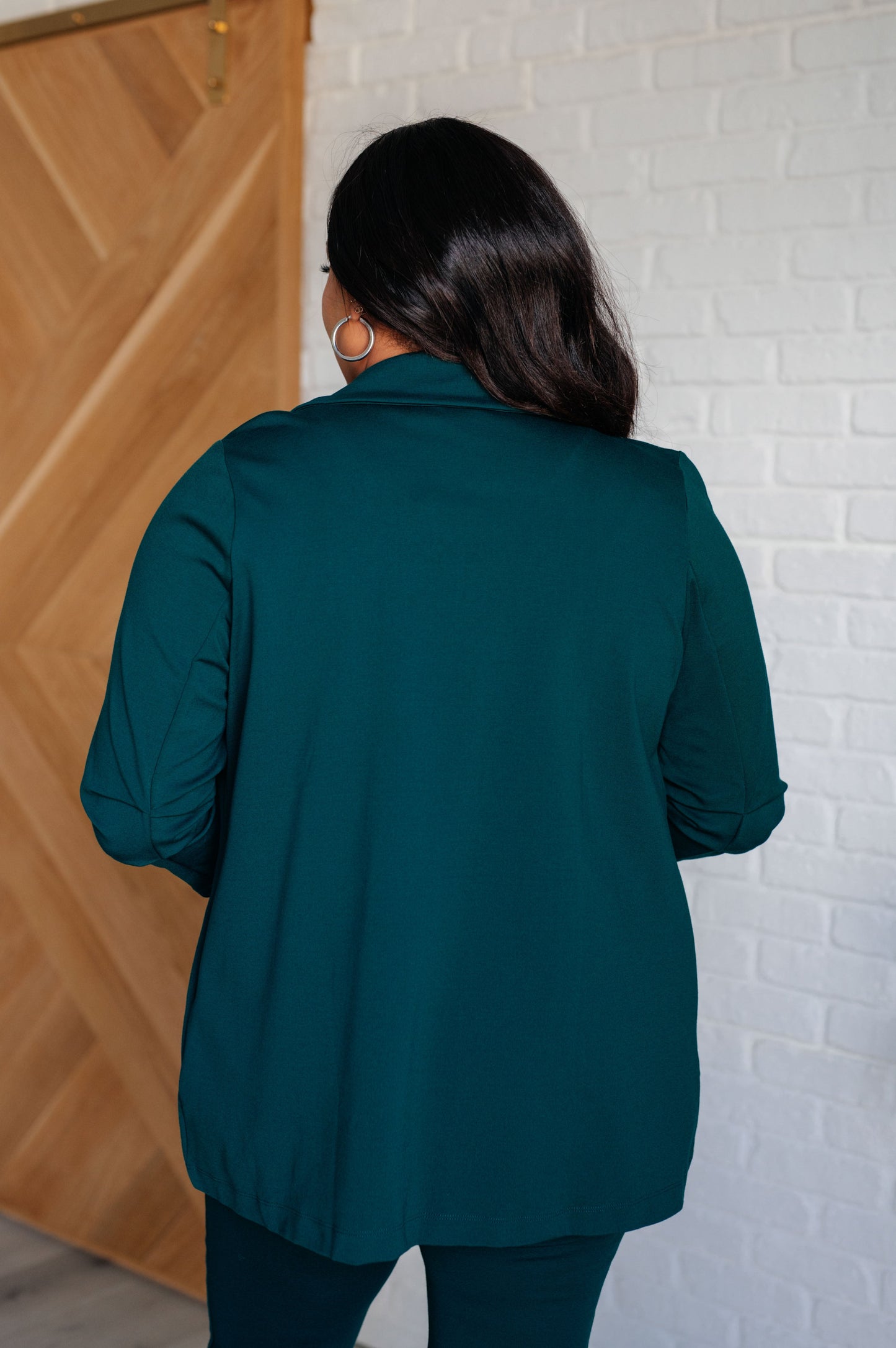 Dear Scarlet-Magic 3/4 Blazer in Hunter Green