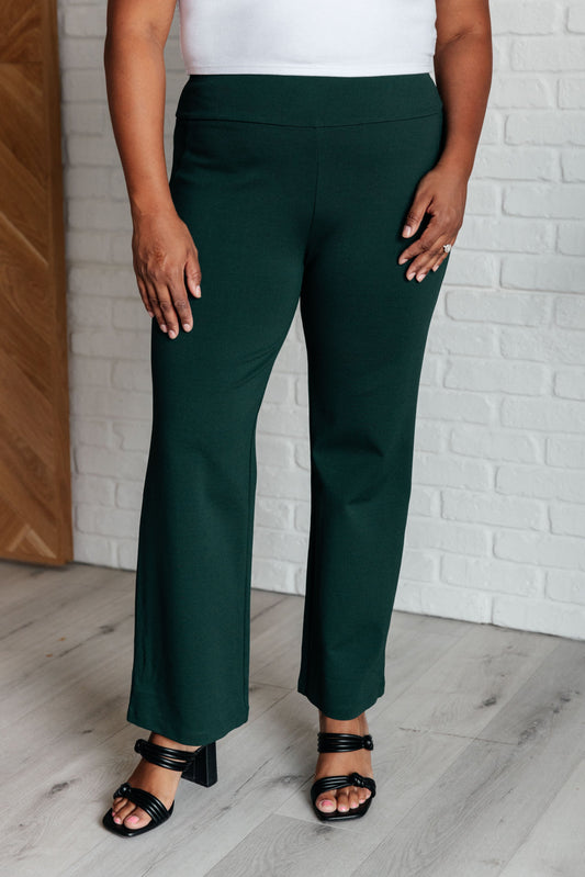 Dear Scarlett-Magic Straight Pants in Hunter Green