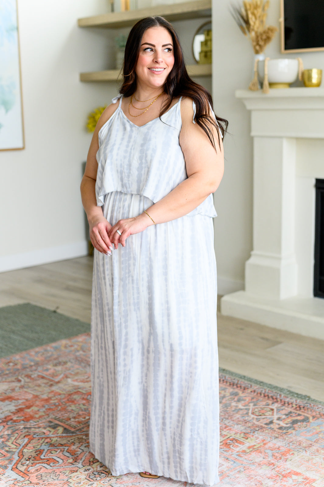 Lovely Melody- No More Grey Skies Maxi Dress