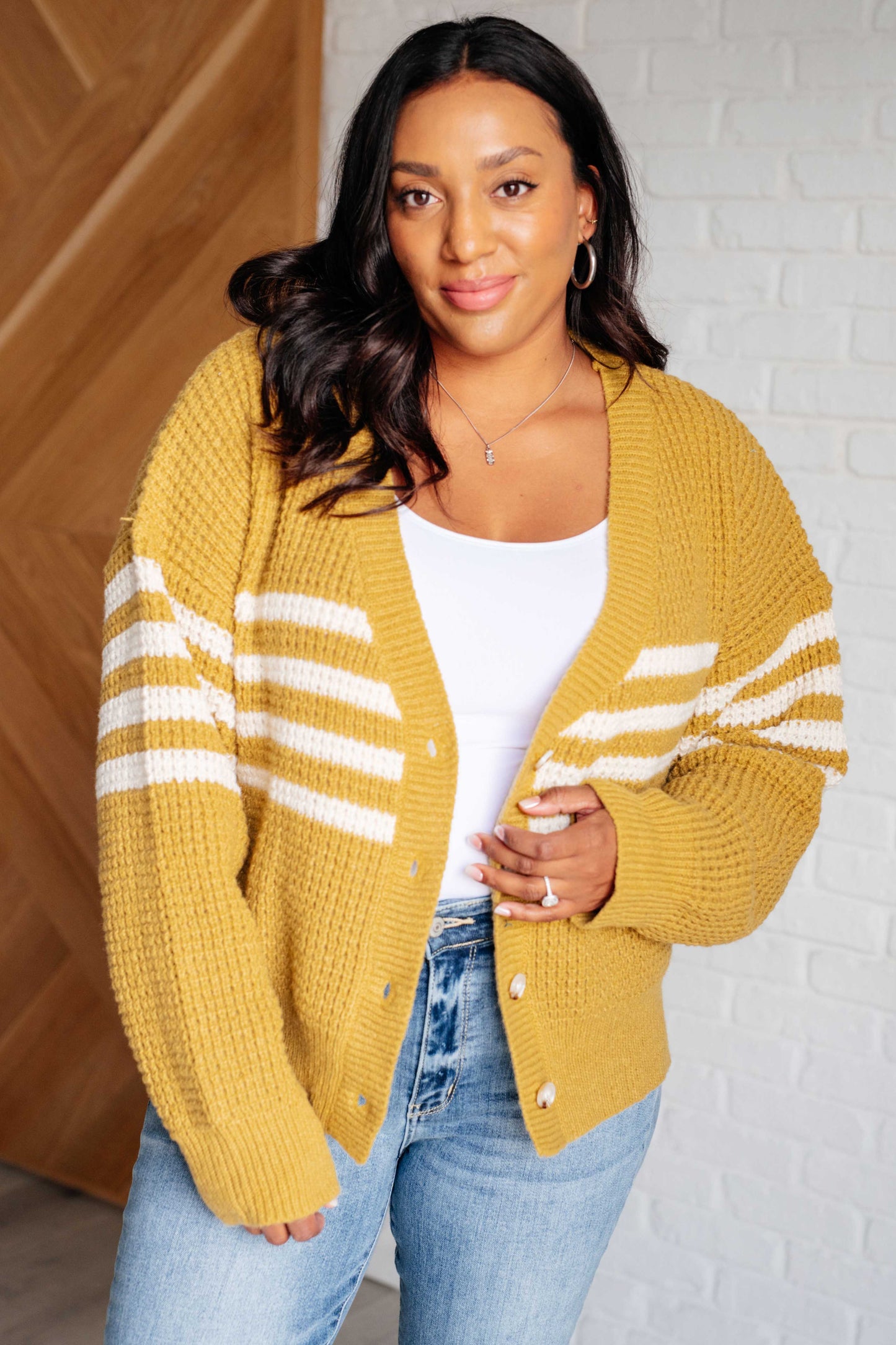 Gigi-On Top of the World Striped Cardigan