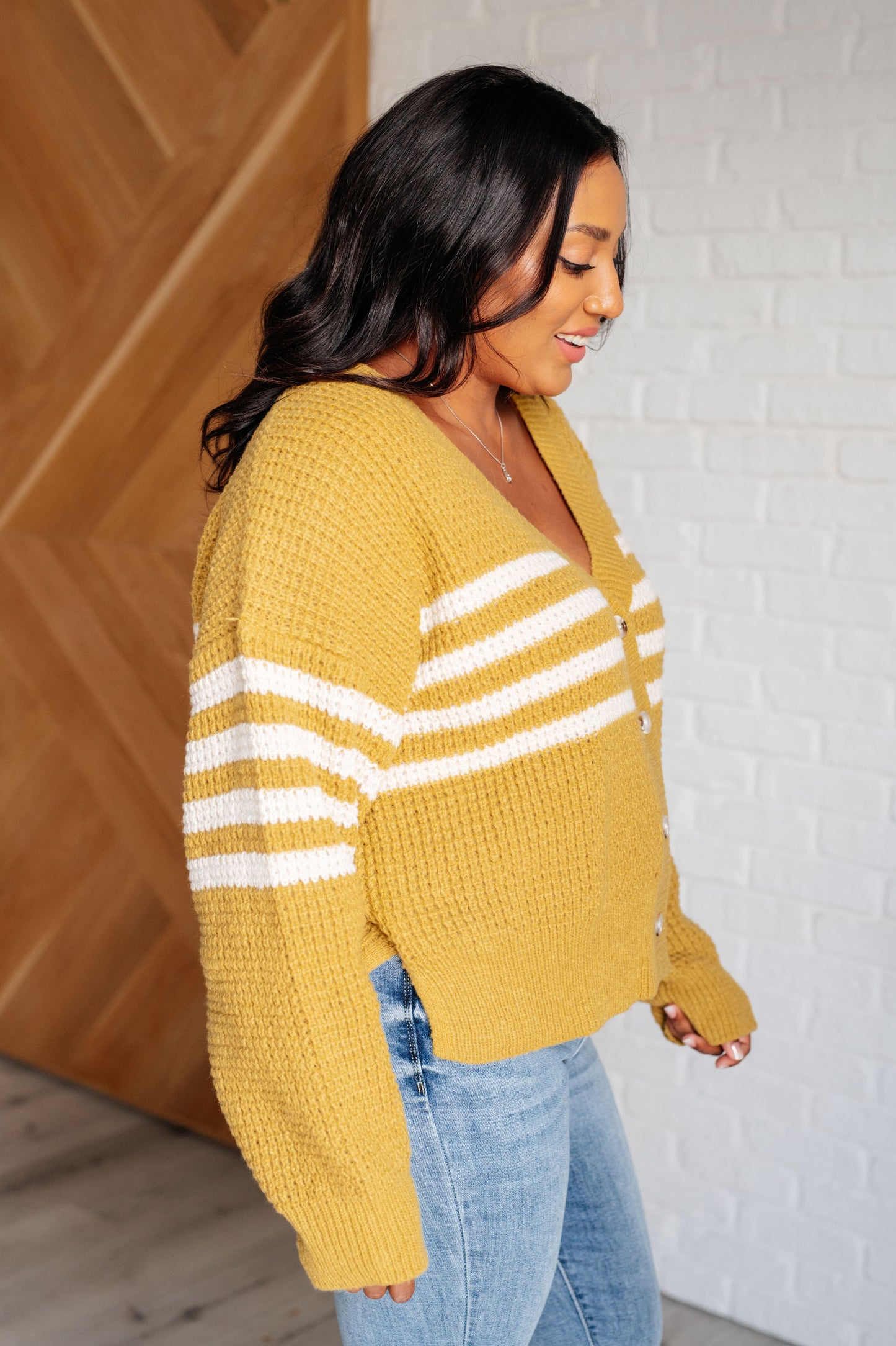 Gigi-On Top of the World Striped Cardigan