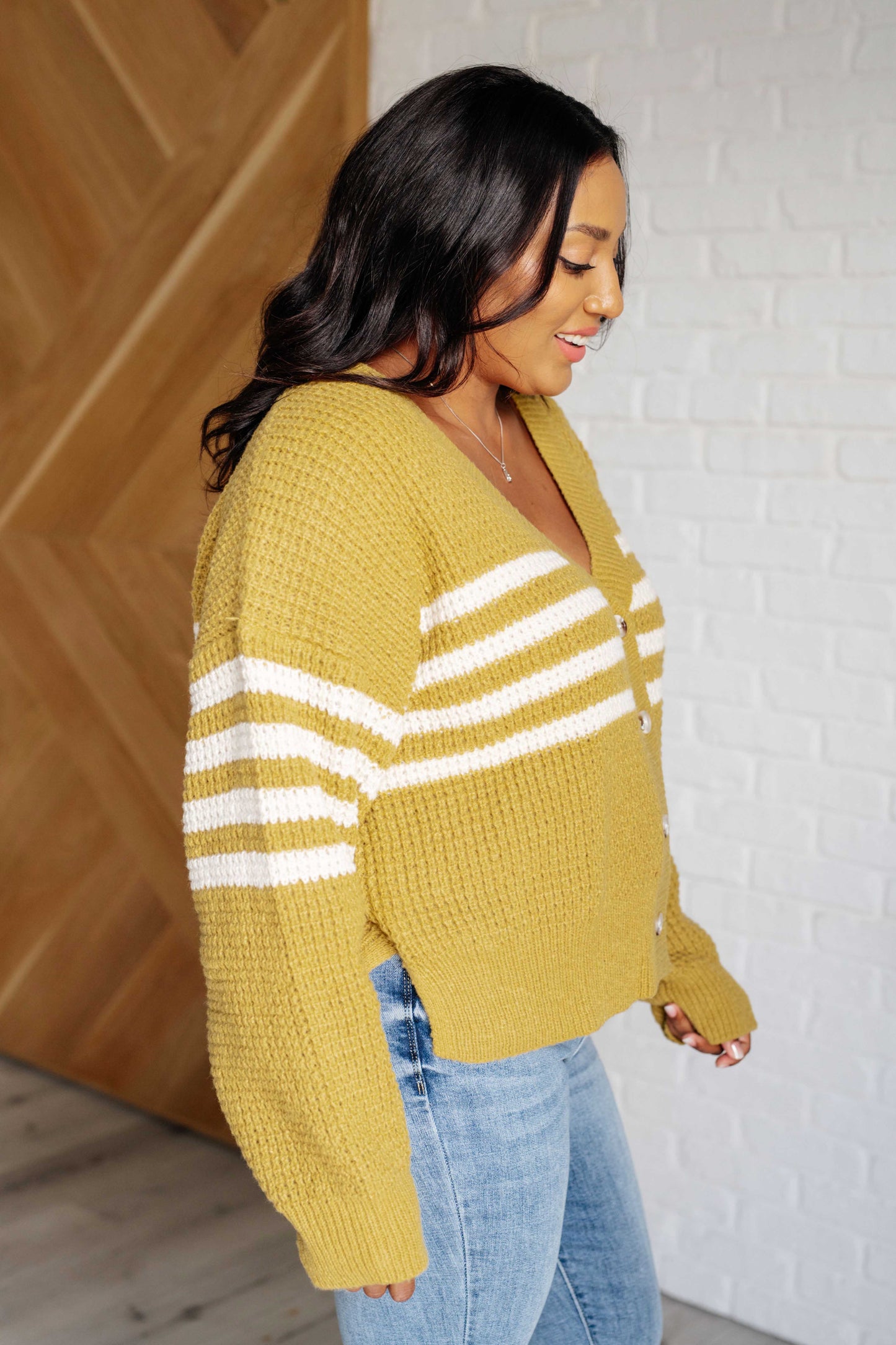 Gigi-On Top of the World Striped Cardigan