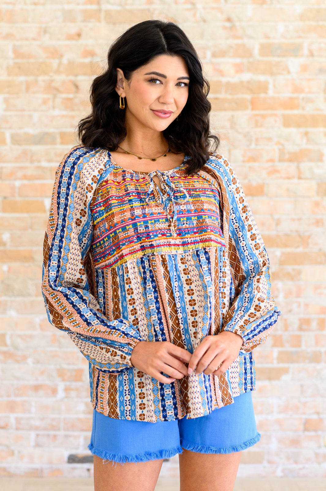 Savanna Jane-Open Sky Boho Tunic in Navy Mauve