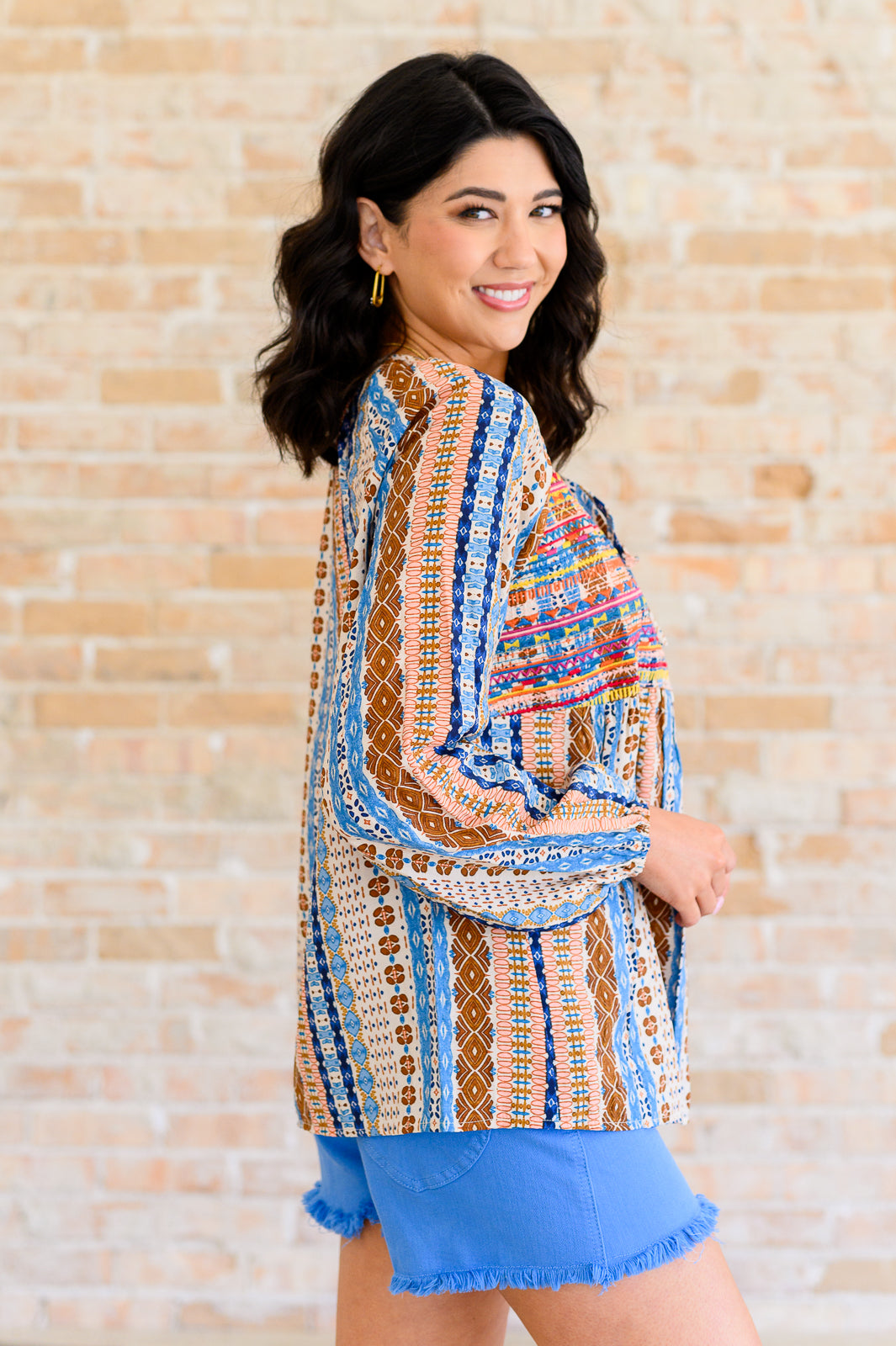 Savanna Jane-Open Sky Boho Tunic in Navy Mauve