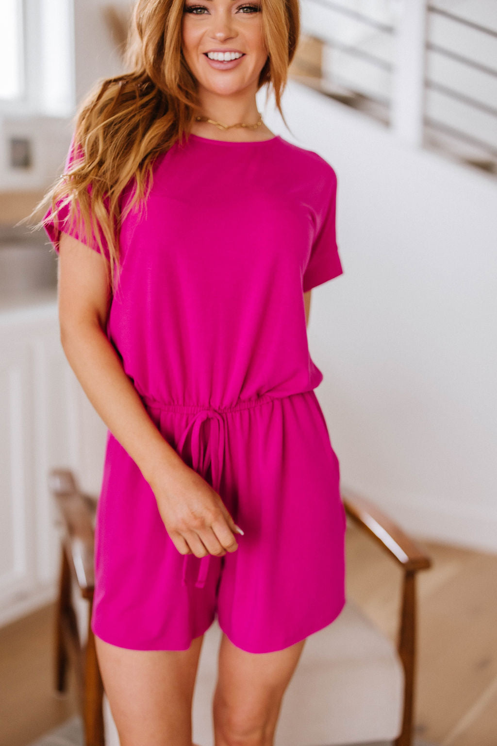 Zenana- Real Cozy Romper in Magenta