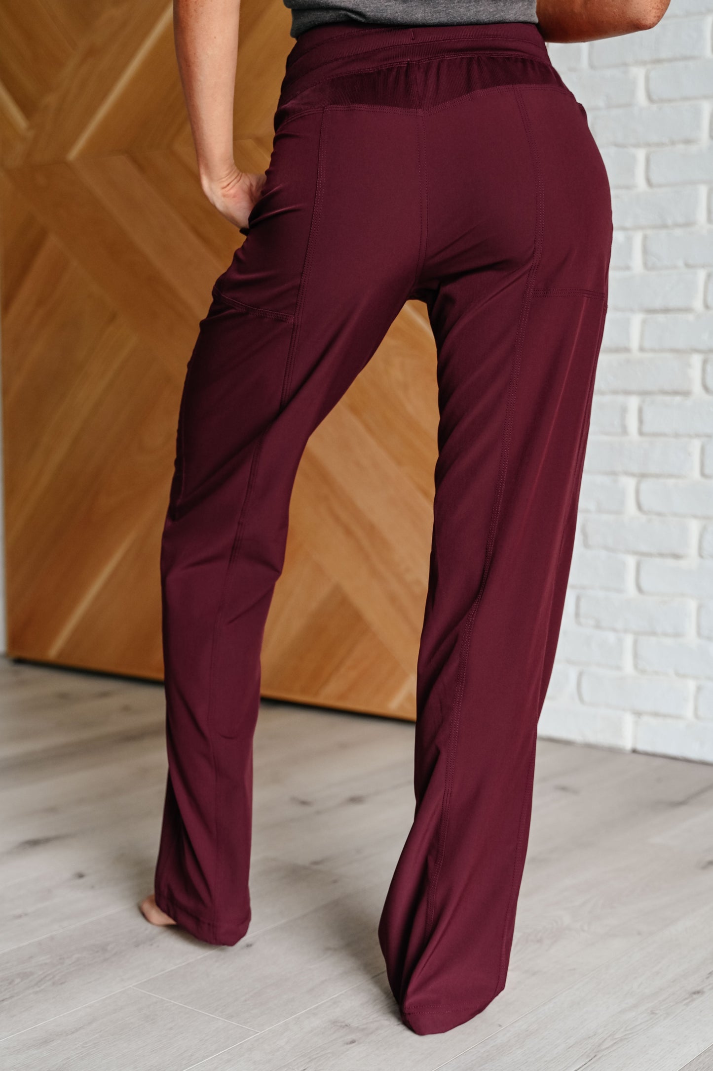 Rae Mode- Runner's High Drawstring Joggers in Red Merlot