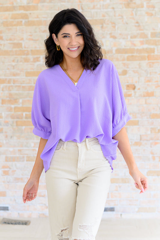 Andree By Unit- Up For Anything V-Neck Blouse in Lavender