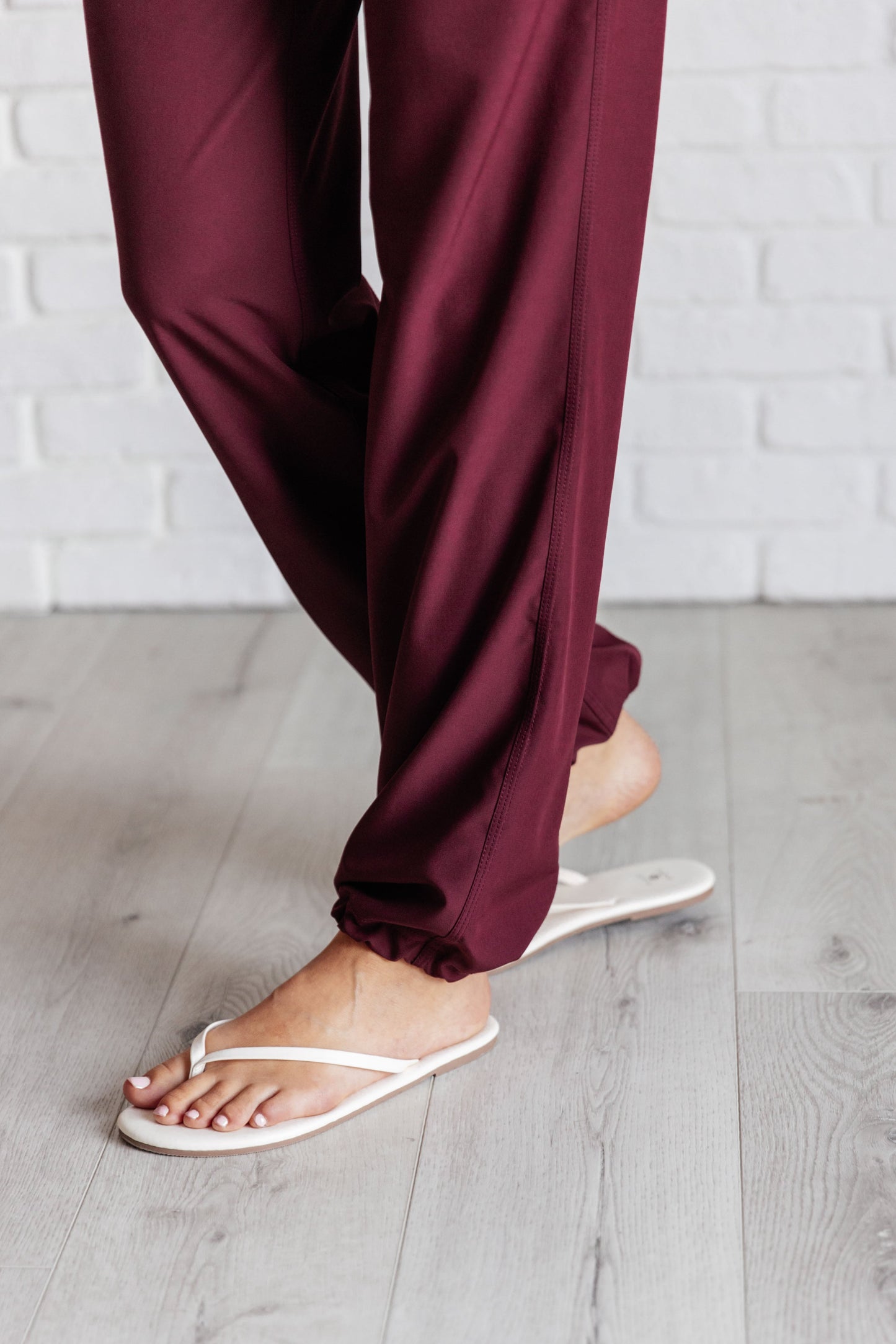 Rae Mode- Runner's High Drawstring Joggers in Red Merlot