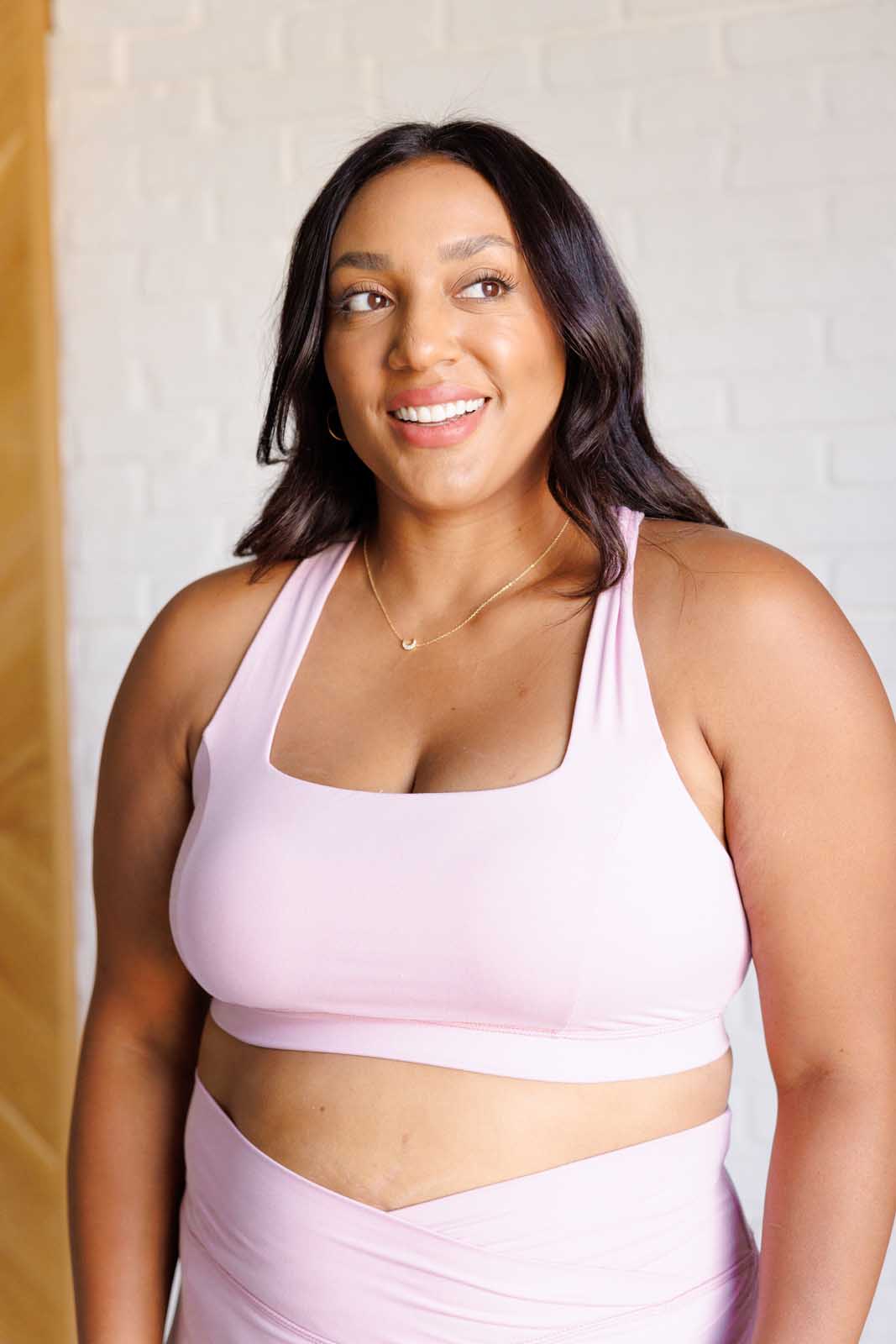 Rae Mode-Working Out My Ego Cross Back Sports Bra in Mauve Peony